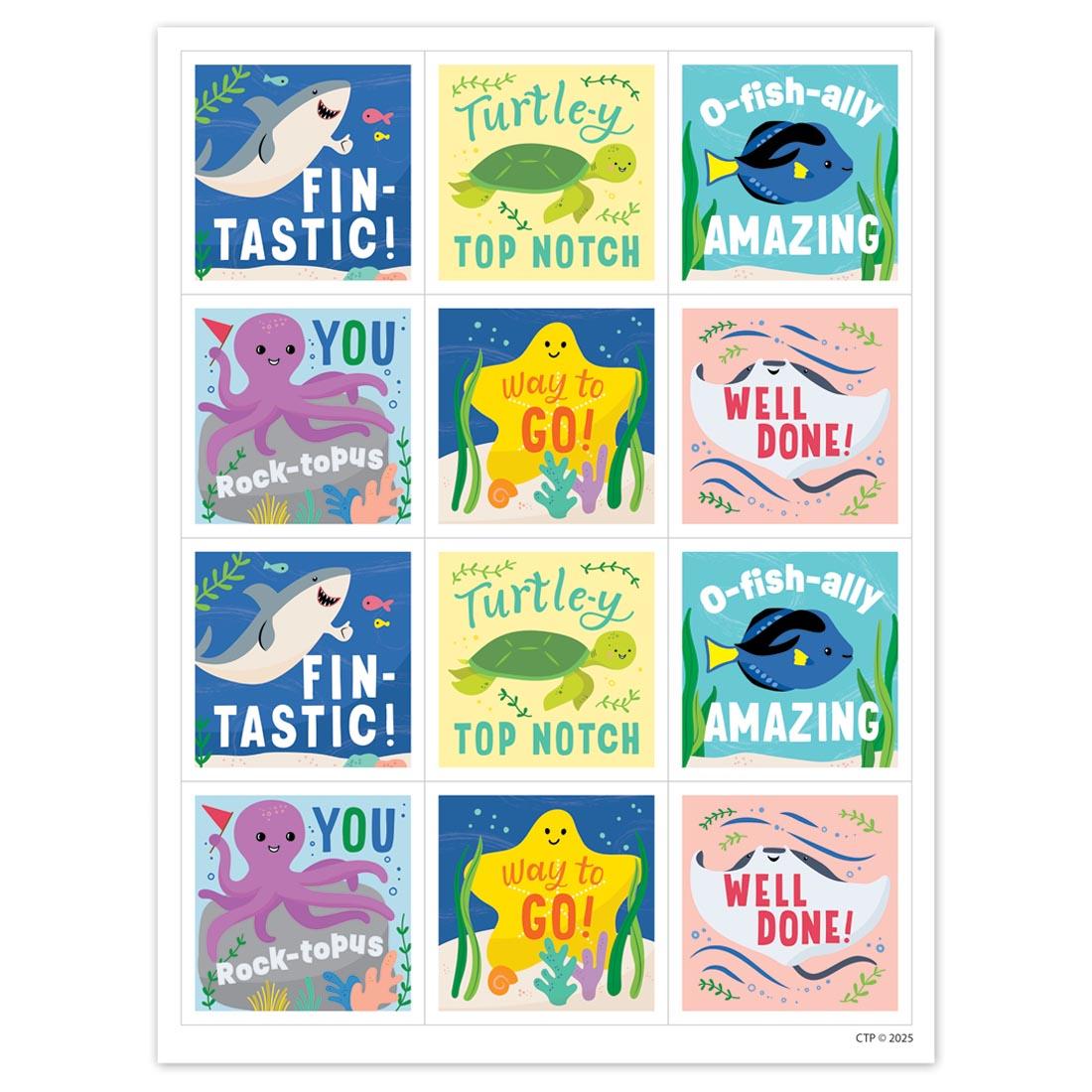 Reward Stickers from the Sea Friends collection by Creative Teaching Press