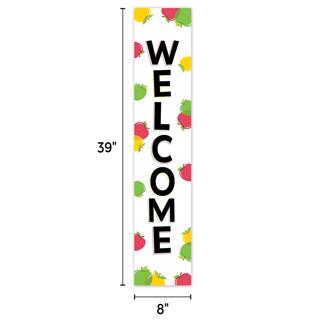 Welcome Banner from the Apple Time collection by Creative Teaching Press labeled with measurements 39" and 8"
