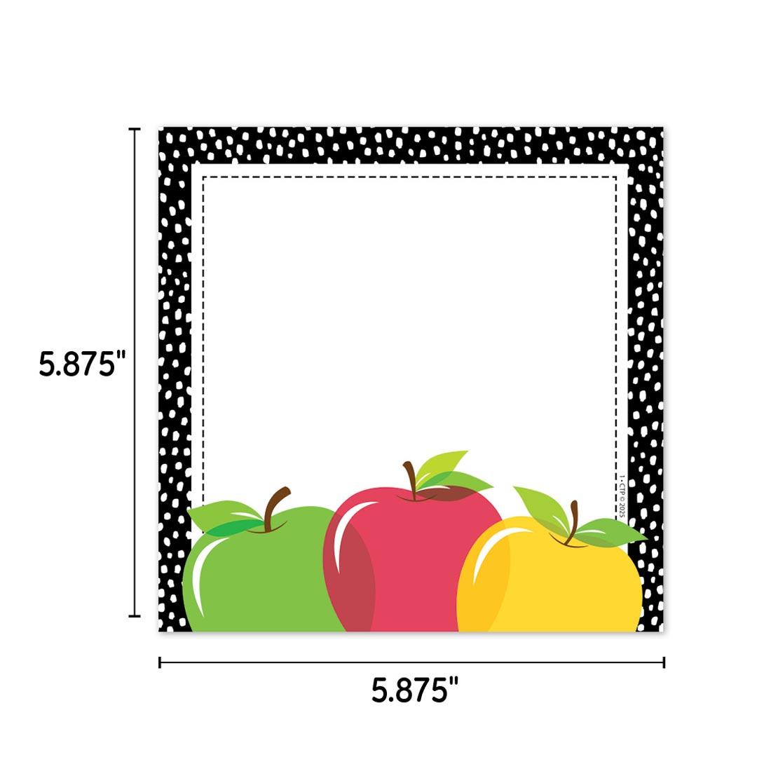 Apple Card Designer Cut-Out from the Apple Time collection by Creative Teaching Press labeled with measurements 5.875" and 5.875"
