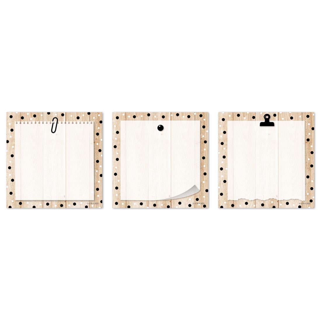 Polka Dots on Wood 3" Designer Cut-Outs from the Core Decor collection by Creative Teaching Press