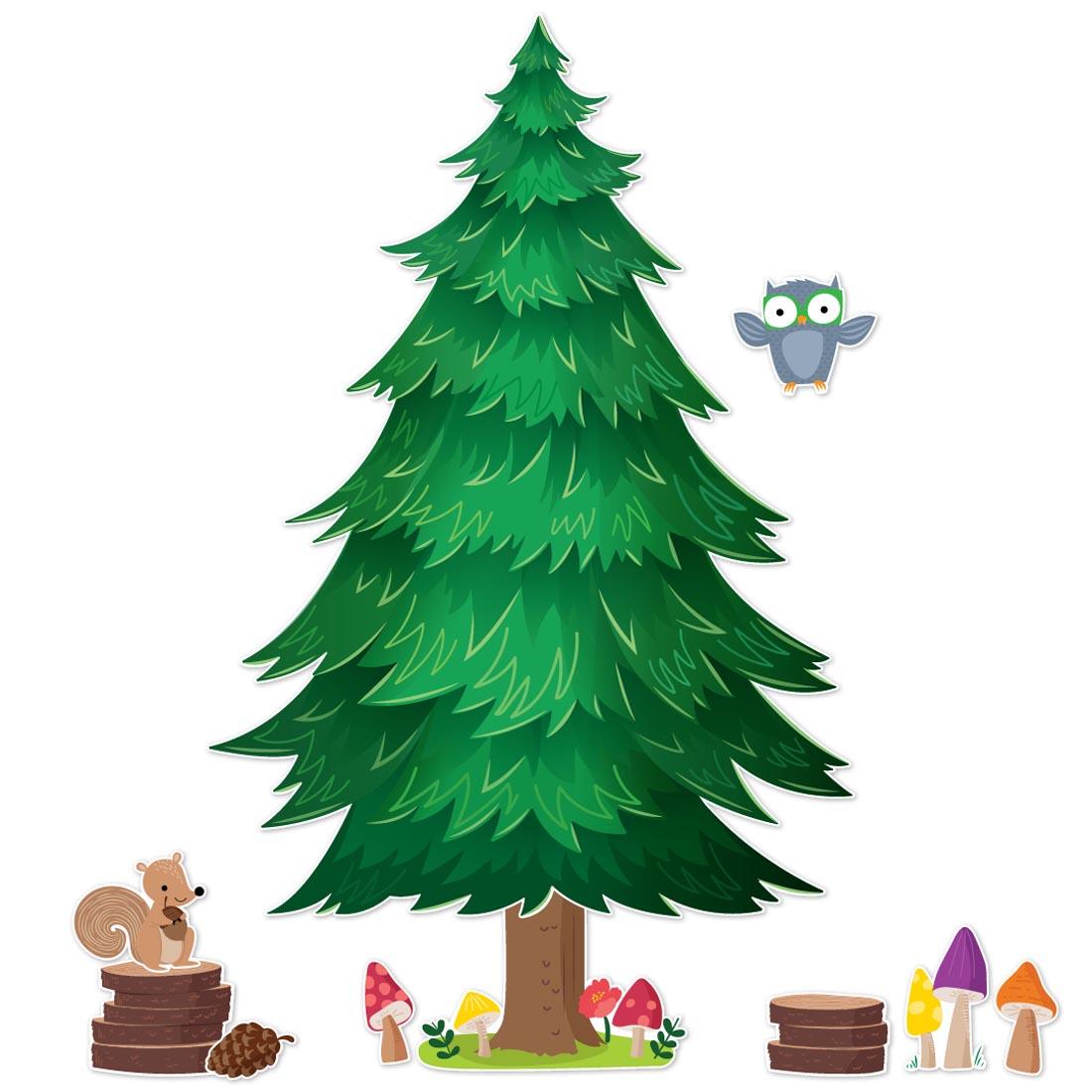 Jumbo Pine Tree Bulletin Board Set from the Woodland Friends collection by Creative Teaching Press