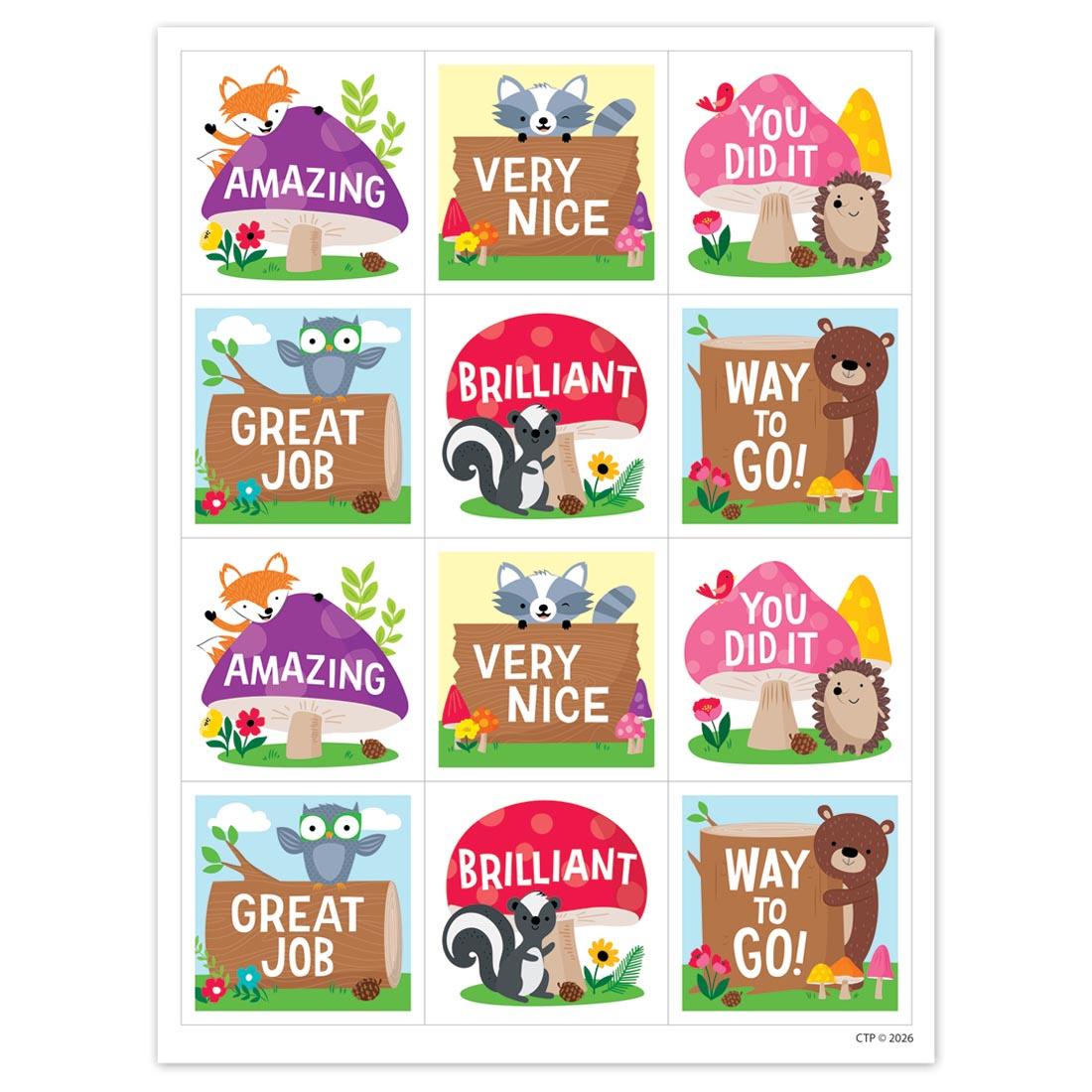 Rewards Stickers from the Woodland Friends collection by Creative Teaching Press