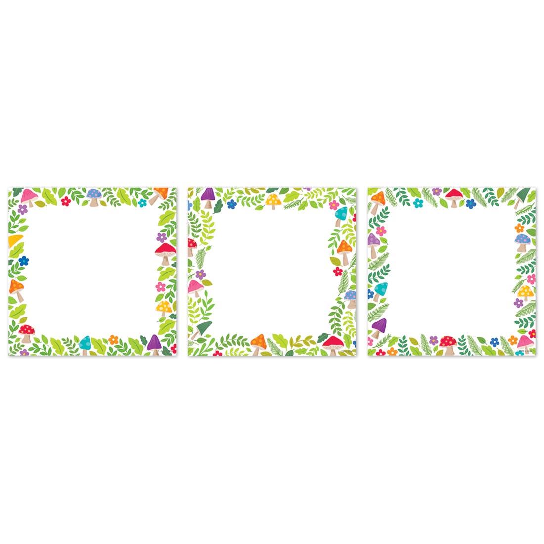 3 Mushroom Medley Cards 6" Designer Cut-Outs from the Woodland Friends collection by Creative Teaching Press