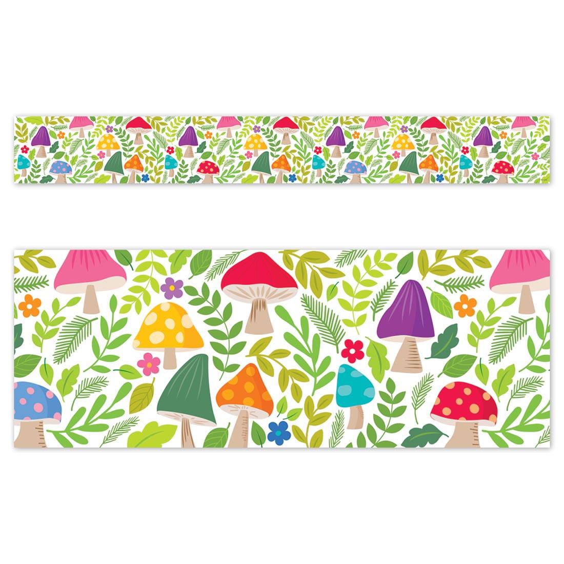 full strip plus a closeup of Mushroom Medley EZ Border from the Woodland Friends collection by Creative Teaching Press