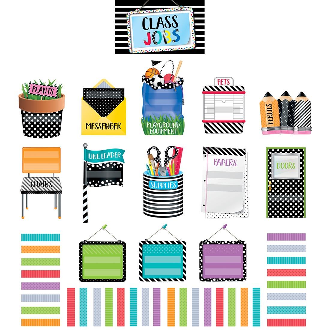 Class Jobs Mini Bulletin Board Set from the Bold & Bright collection by Creative Teaching Press
