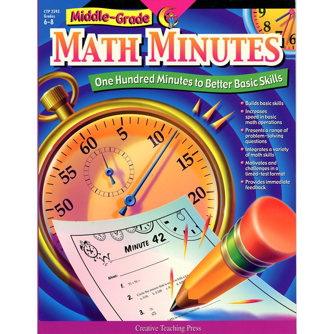 Middle School Math Minutes Book by Creative Teaching Press