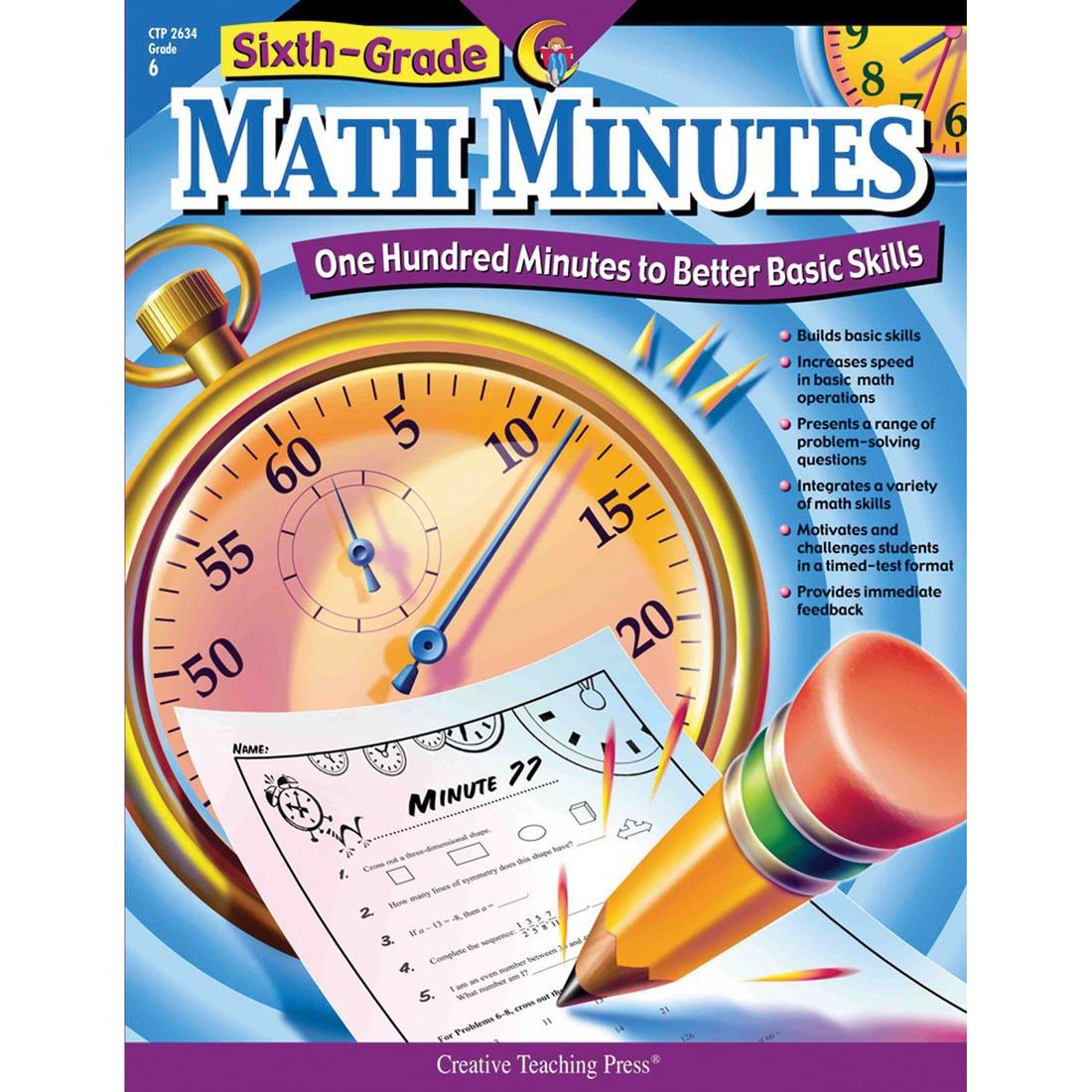 Sixth Grade Math Minutes Book by Creative Teaching Press