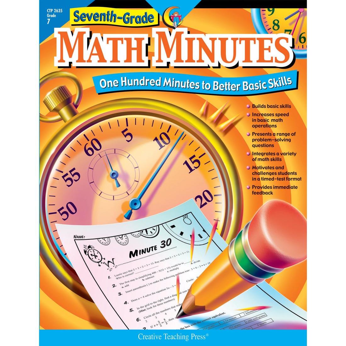 Seventh Grade Math Minutes Book by Creative Teaching Press