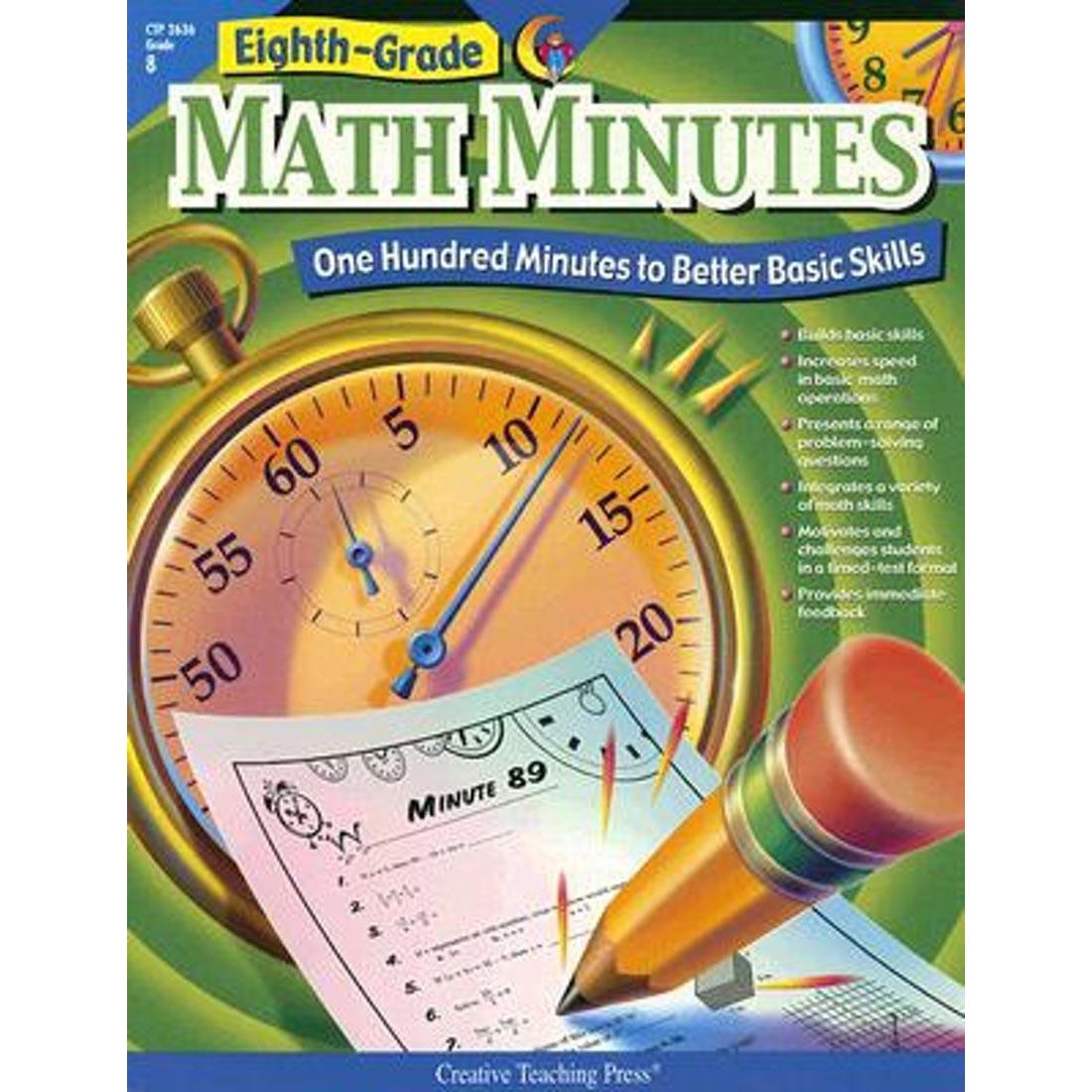 Eighth Grade Math Minutes Book by Creative Teaching Press