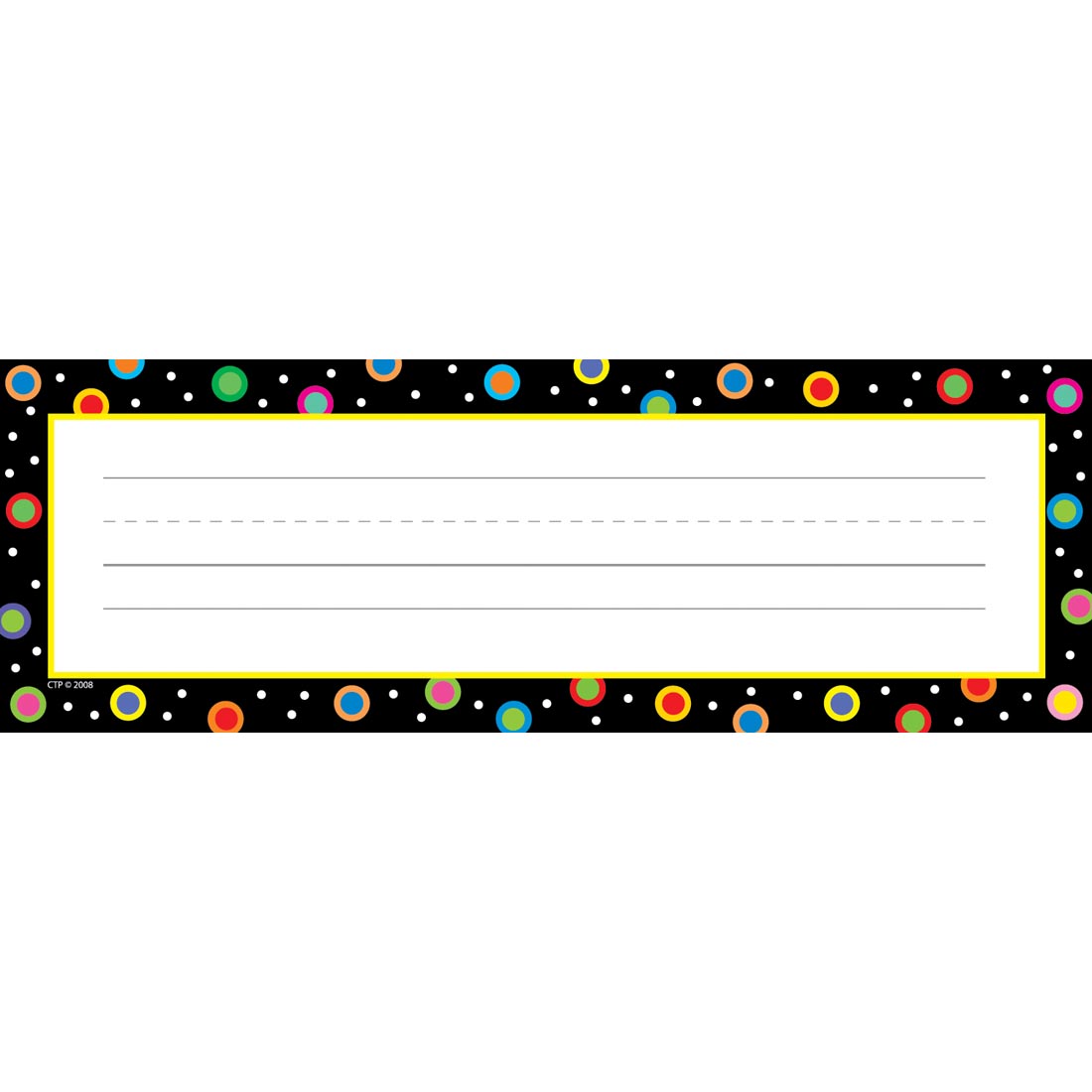 Dots On Black Name Plate by Creative Teaching Press