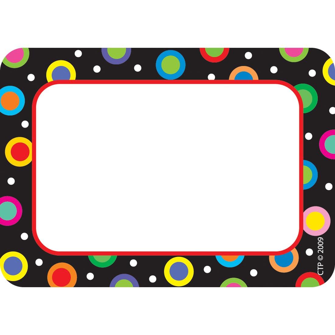 Dots On Black Name Tag by Creative Teaching Press