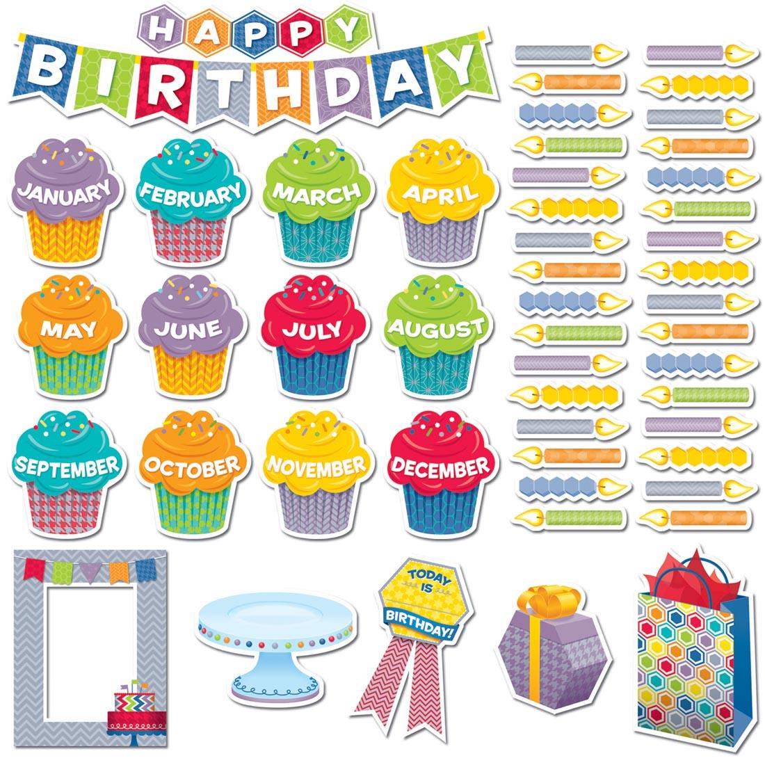 HexaFun Happy Birthday Mini Bulletin Board Set by Creative Teaching Press