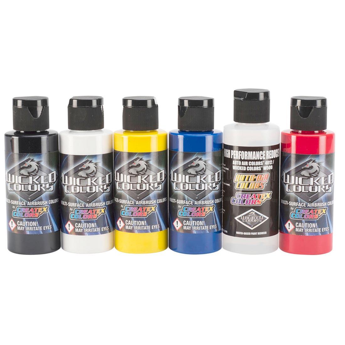 Createx Wicked Colors Primary Airbrush Paint Set