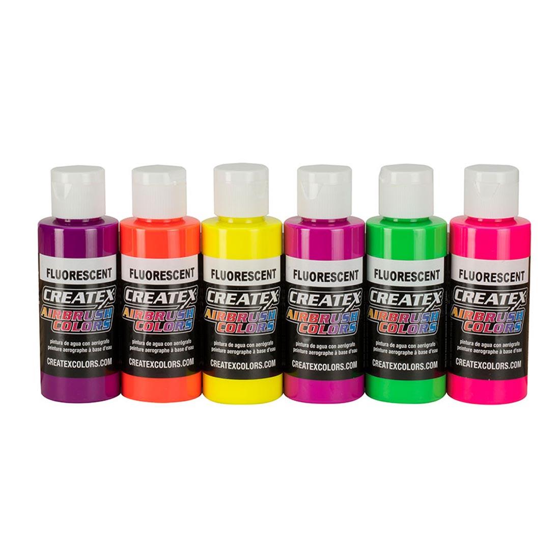 Createx Airbrush Paint Fluorescent Colors Set