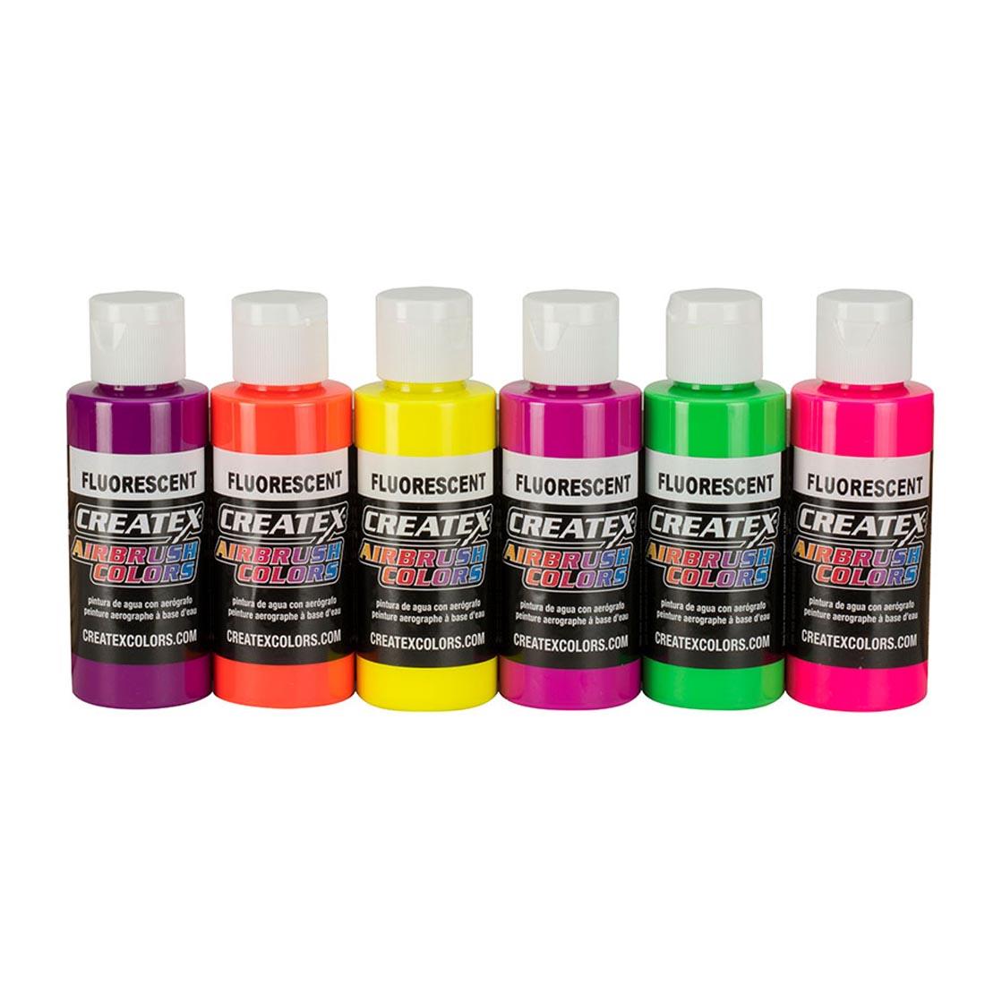 Createx Airbrush Paint Fluorescent Colors Set