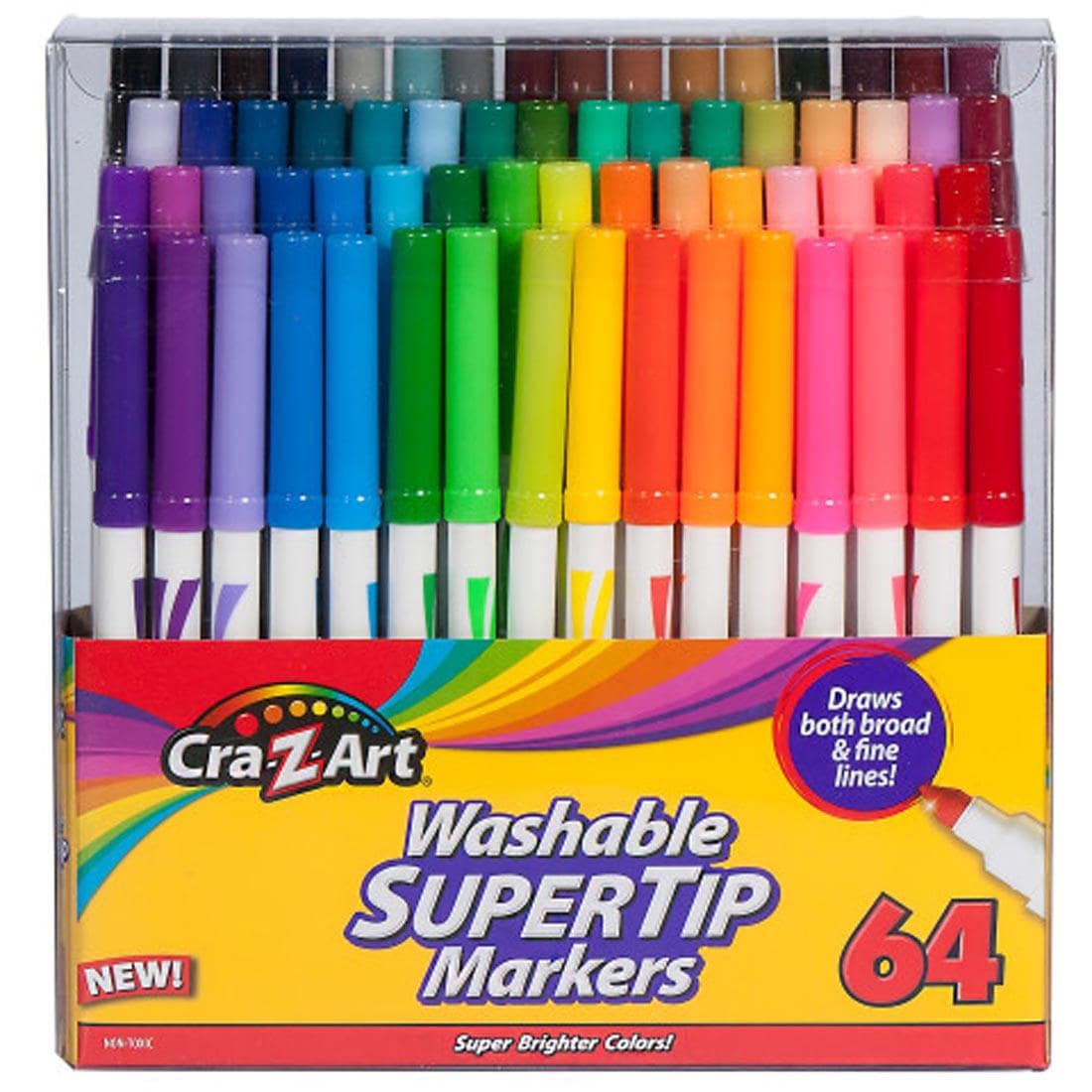 Cra-Z-Art Super Washable SuperTip Markers 64-Color Set