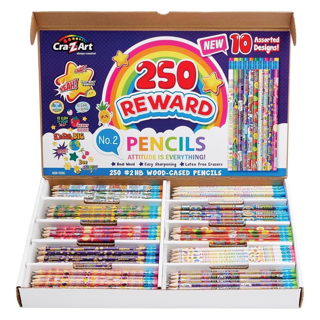 opened package of Reward Pencils 250-Count Classroom Pack