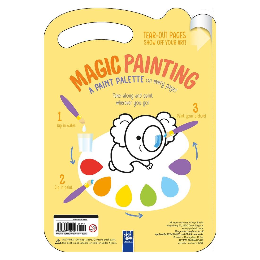 back cover of the Take Along Magic Painting Cat & Friends Book