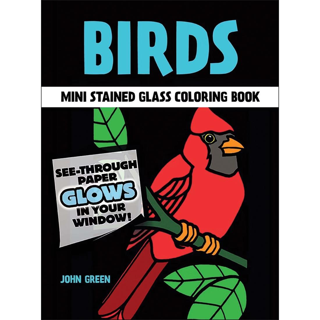 front cover of Birds Mini Stained Glass Coloring Book by Dover