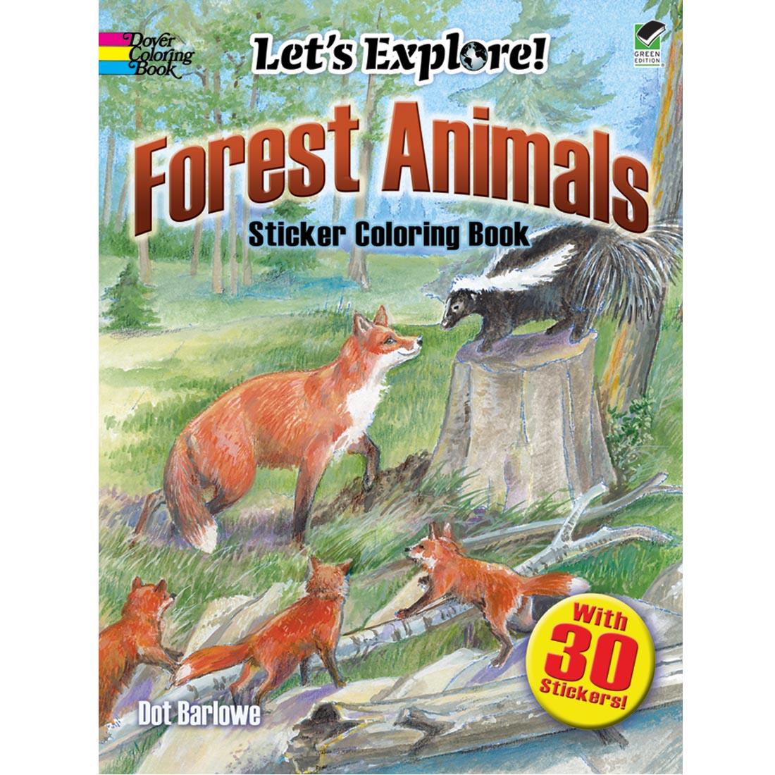 Let's Explore! Forest Animals Sticker Coloring Book by Dover