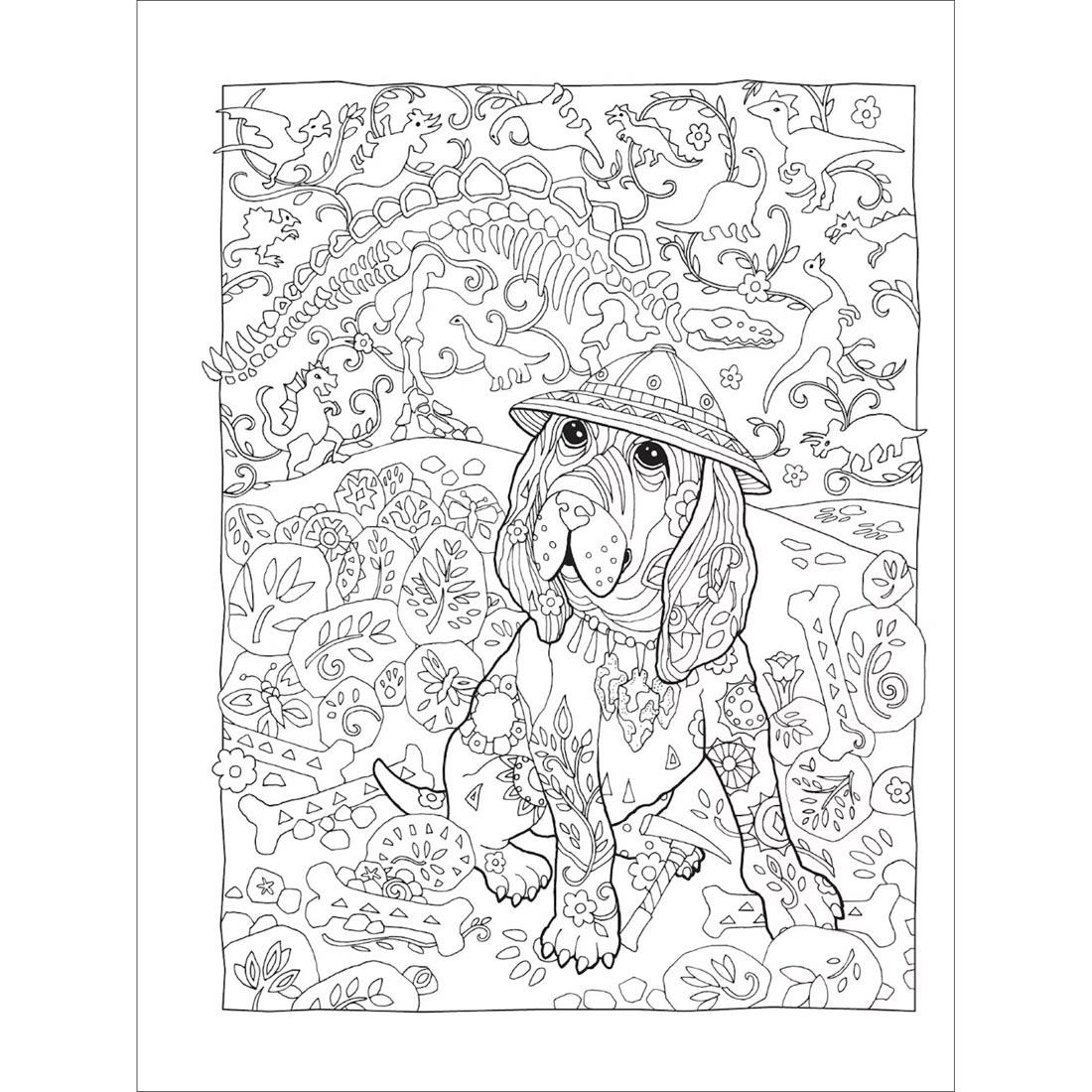 page from Dazzling Dogs Creative Haven Coloring Book by Dover