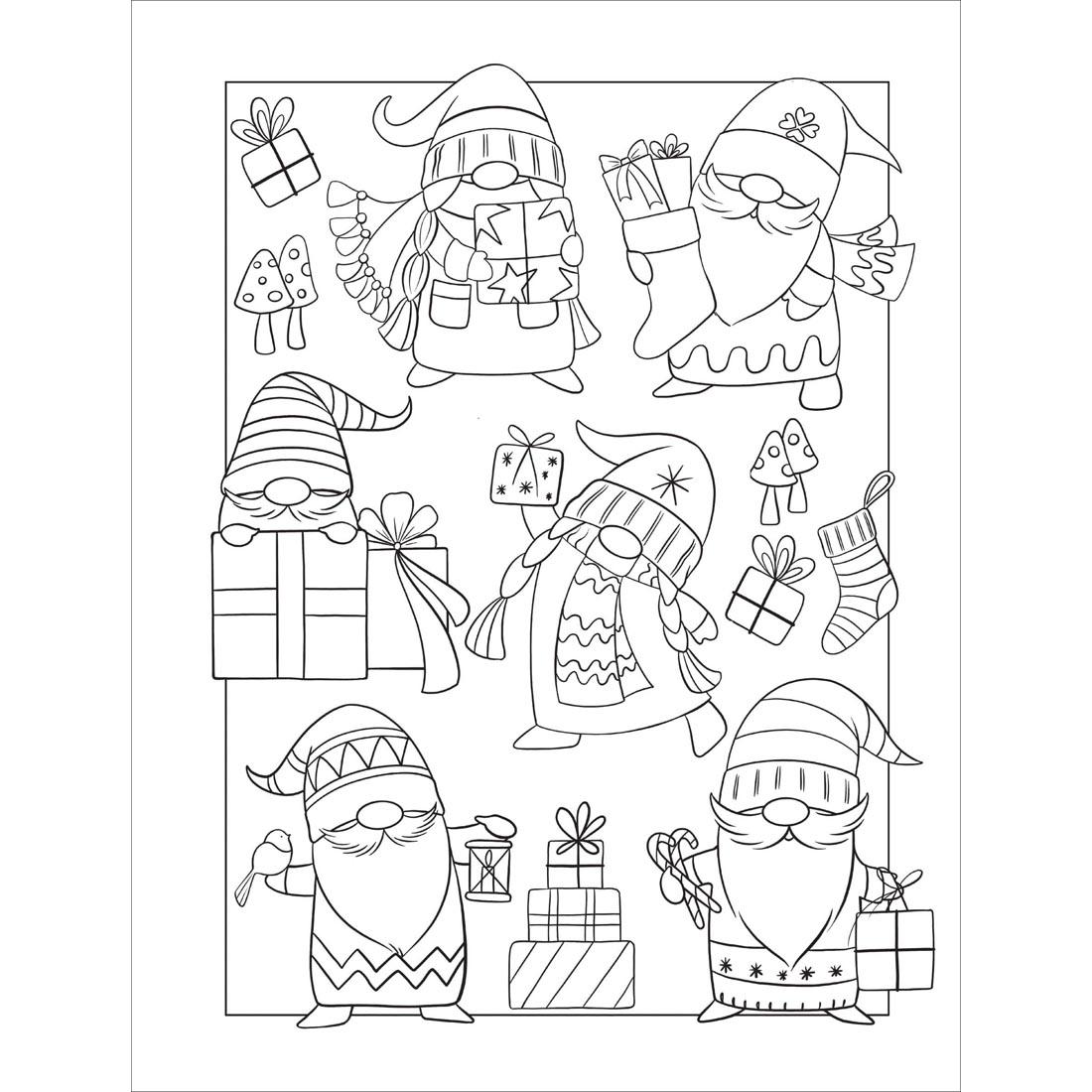 Sample page from Dover Creative Haven Christmas Cheer Coloring Book