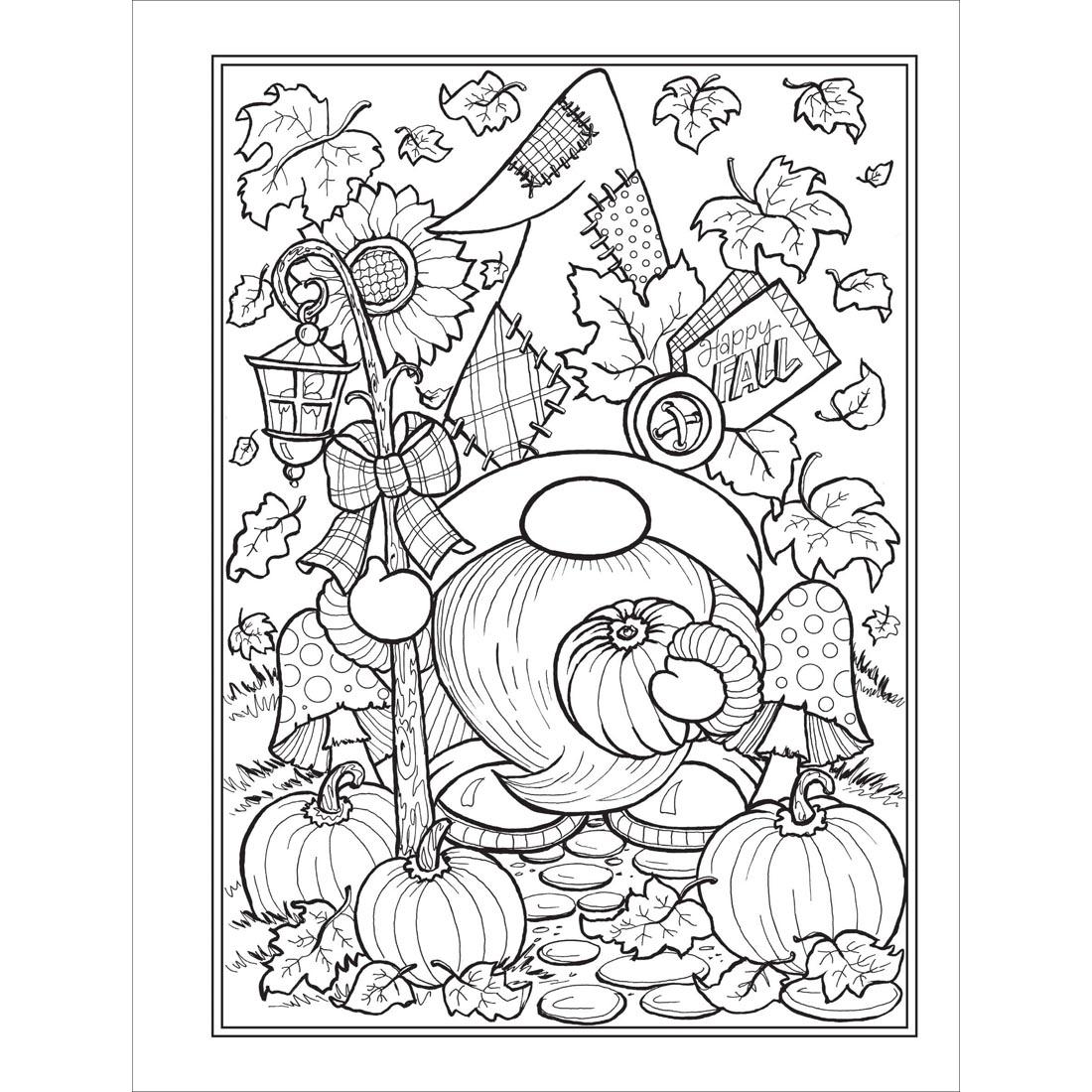Sample page from Dover Creative Haven Autumn Harvest Coloring Book