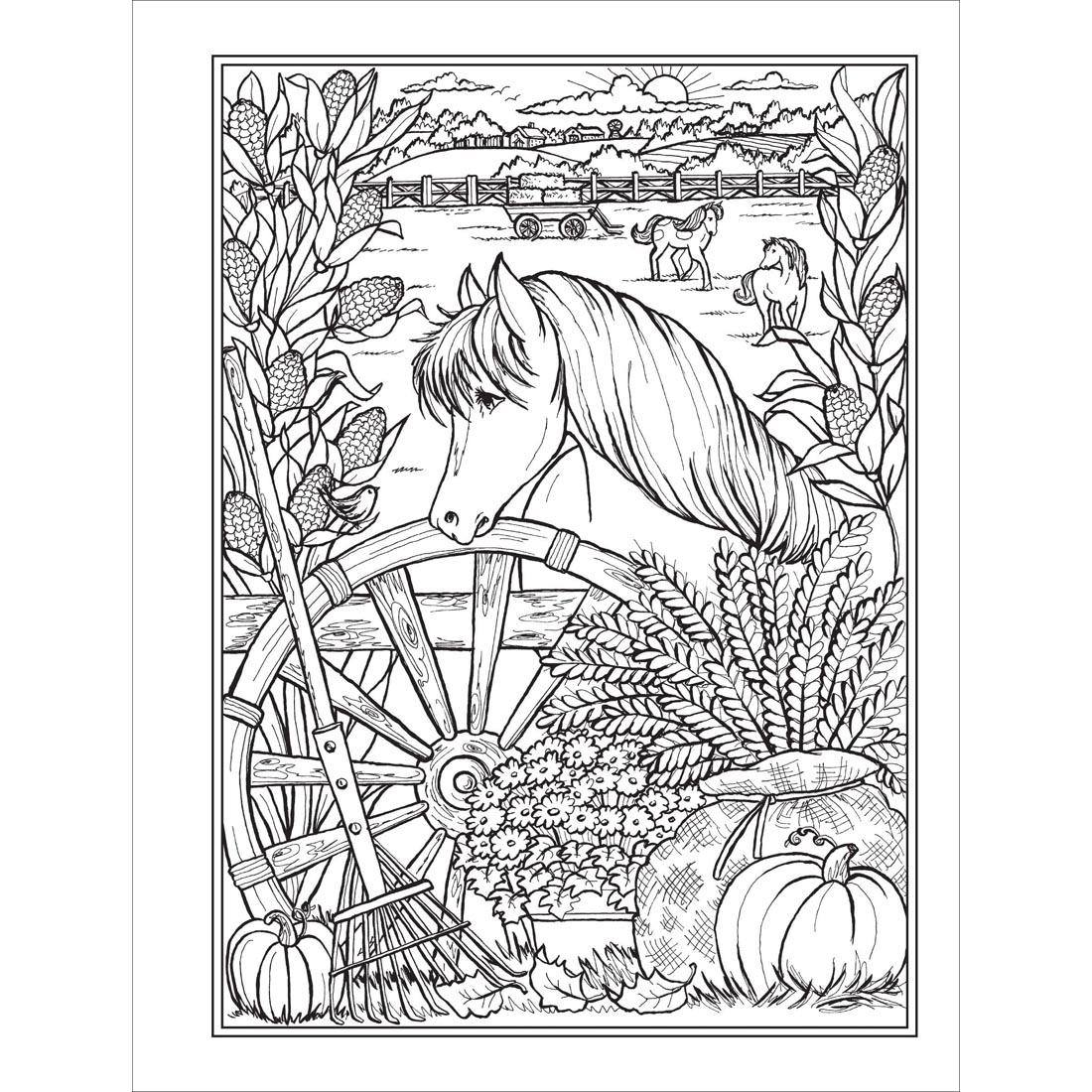 Sample page from Dover Creative Haven Autumn Harvest Coloring Book