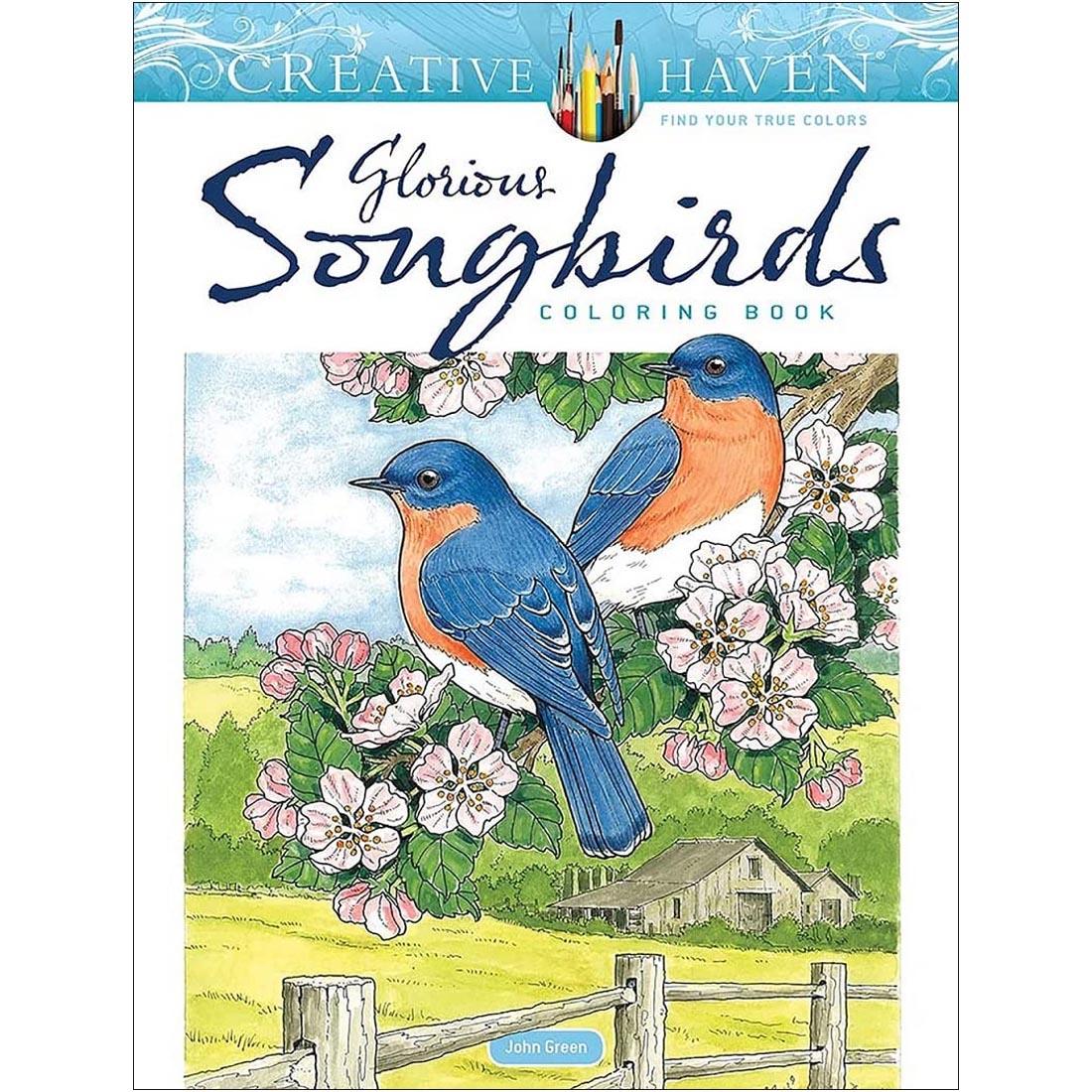 Front cover of Dover Creative Haven Glorious Songbirds Coloring Book