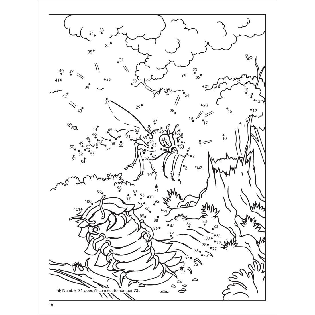 Sample page from Dover Dinosaurs & Prehistoric Animals Dot-To-Dot Fun