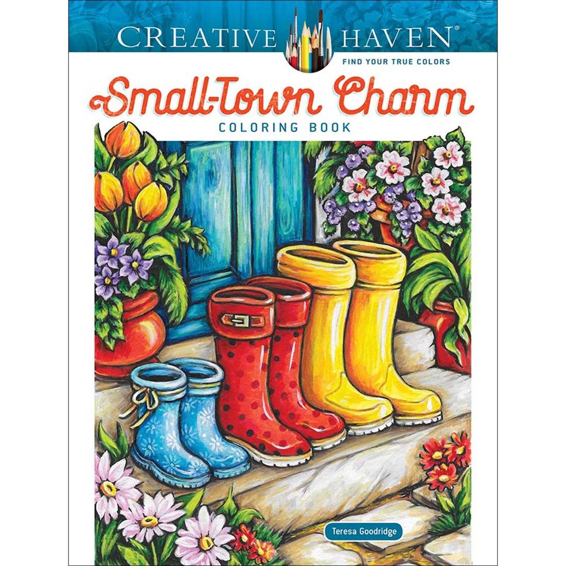 Small-Town Charm Creative Haven Coloring Book by Dover