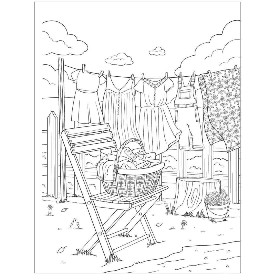 page from Home Sweet Homestead Creative Haven Coloring Book by Dover