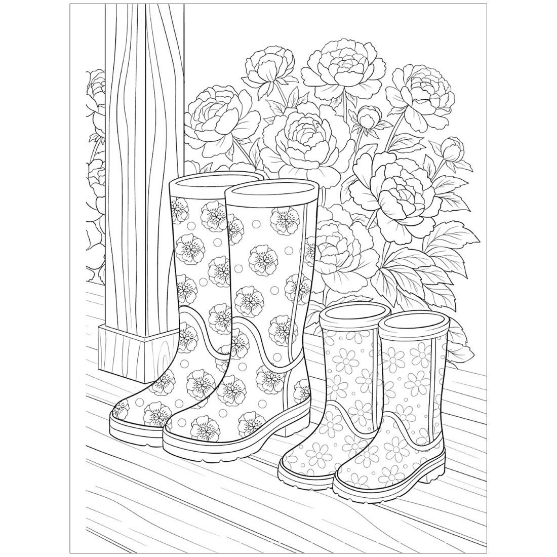 page from Home Sweet Homestead Creative Haven Coloring Book by Dover