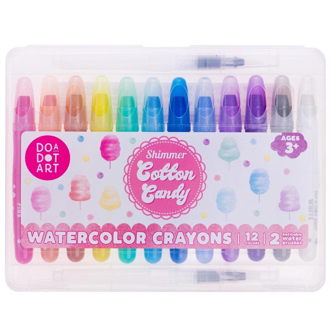 Do-A-Dot Art Watercolor Crayons 12-Color Shimmer Cotton Candy Set