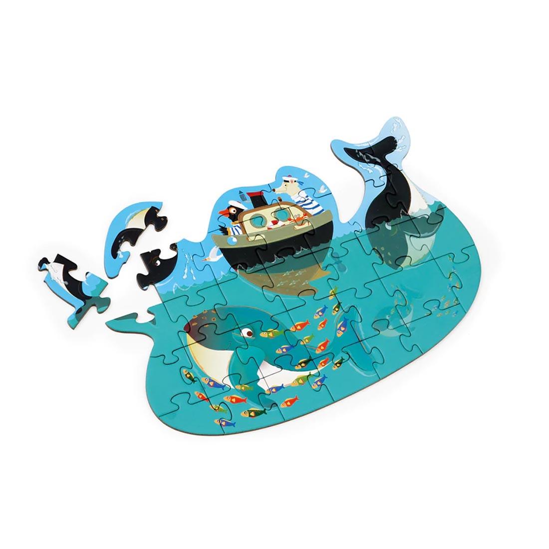 31-Piece Whales Contour Puzzle