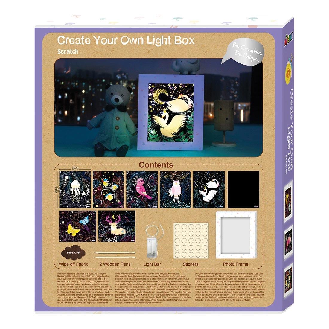 Back of Package of Create Your Own Light Box