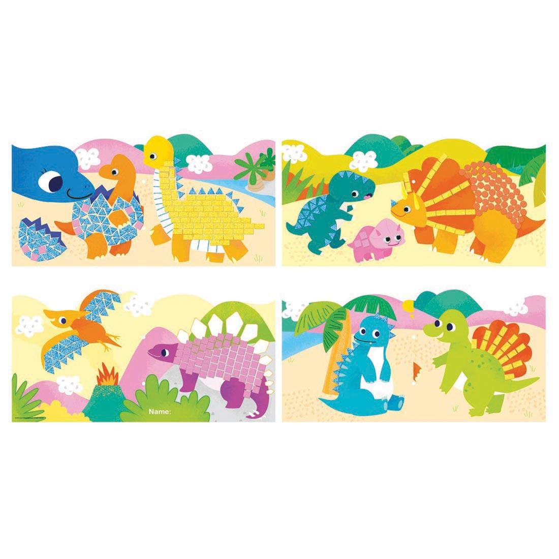 samples of complete pieces from Mosaic Junior Dinosaurs by Avenir