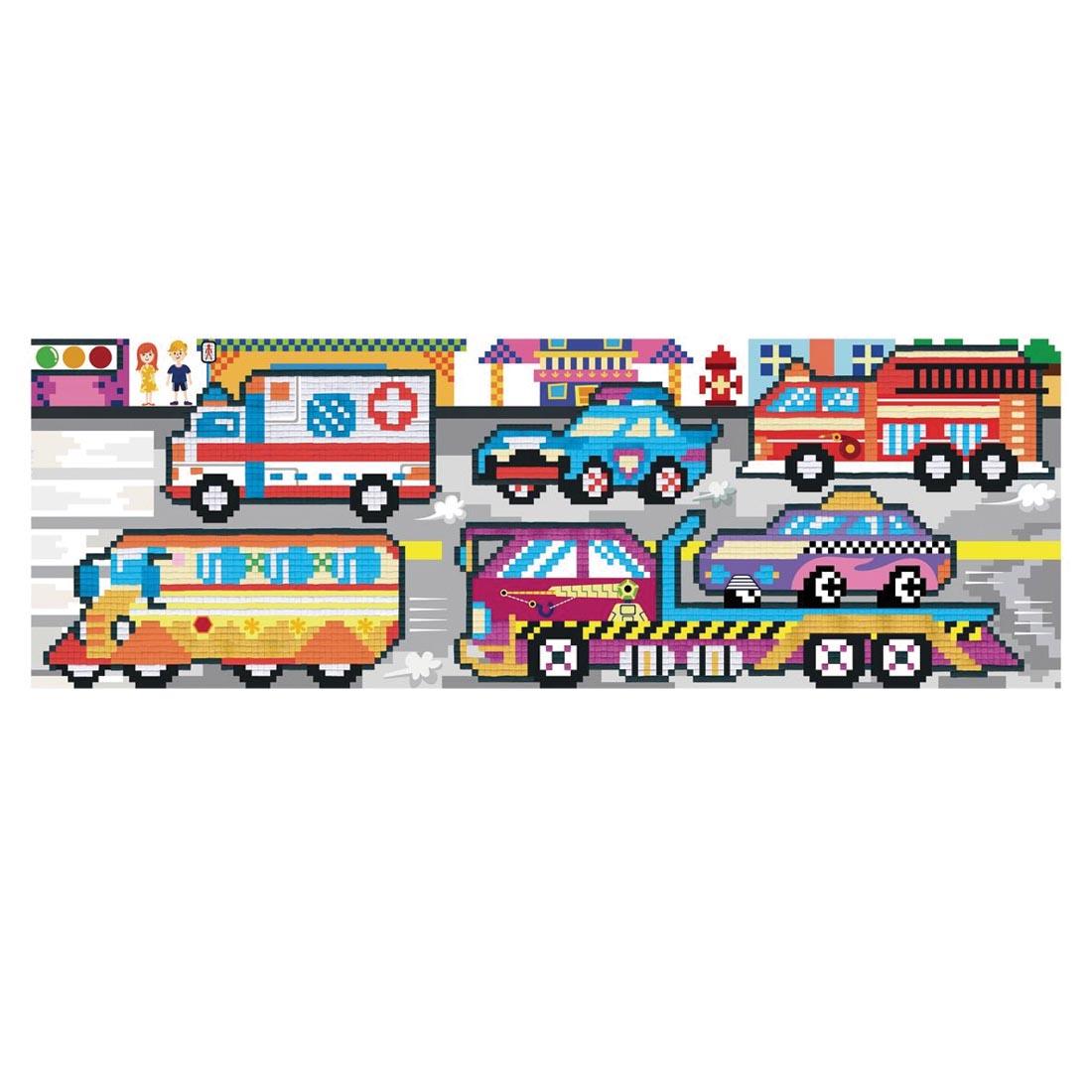 Example of Completed Pixelation Art Transportation by Avenir