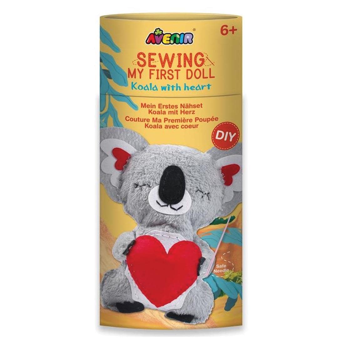 Front of package for My First Sewing Doll Koala With Heart By Avenir