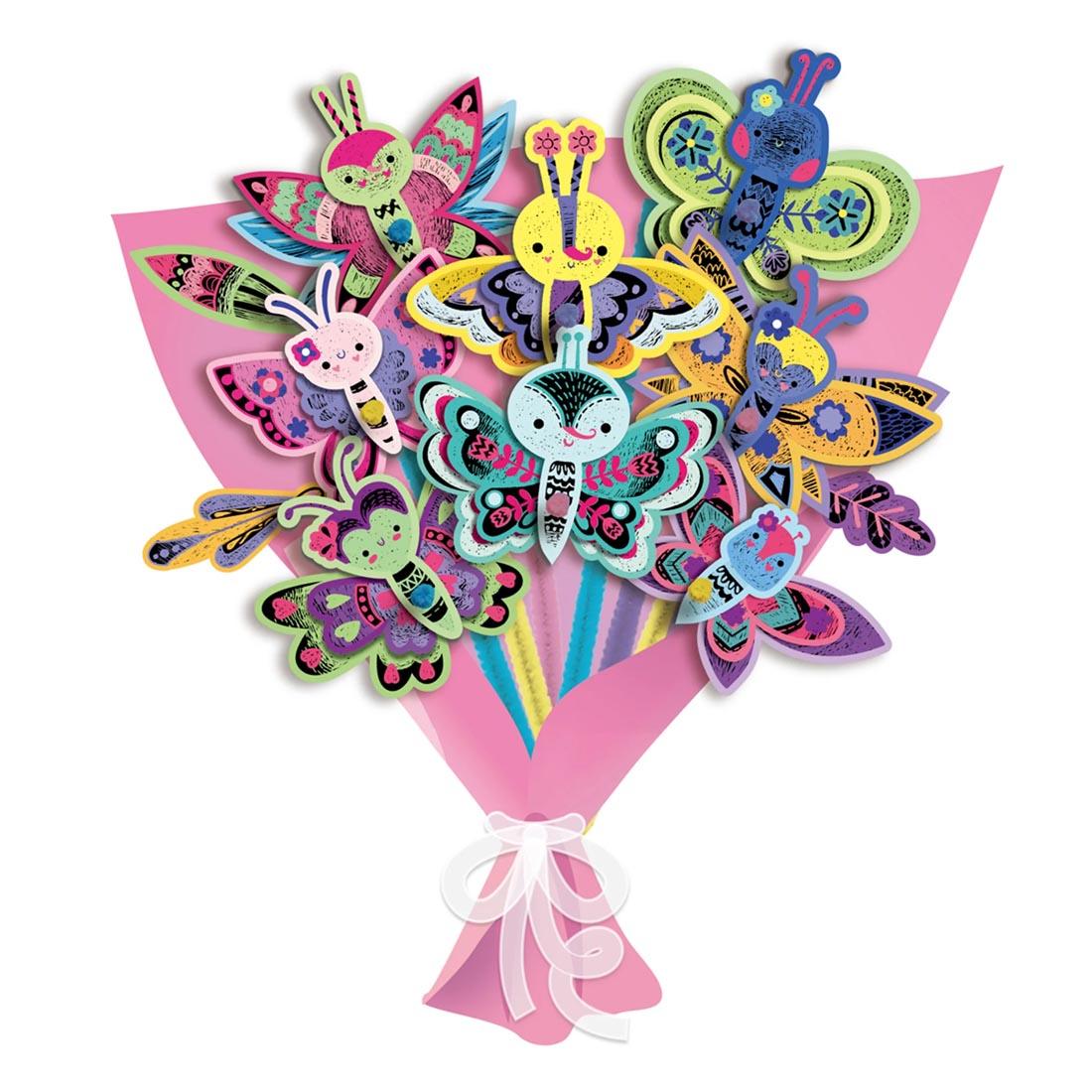 completed example of Scratch Butterfly Bouquet
