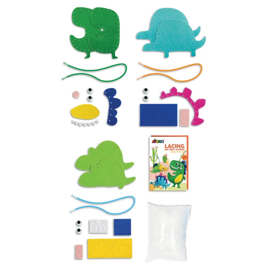 components of Dino Friends My First Charm Lacing By Avenir