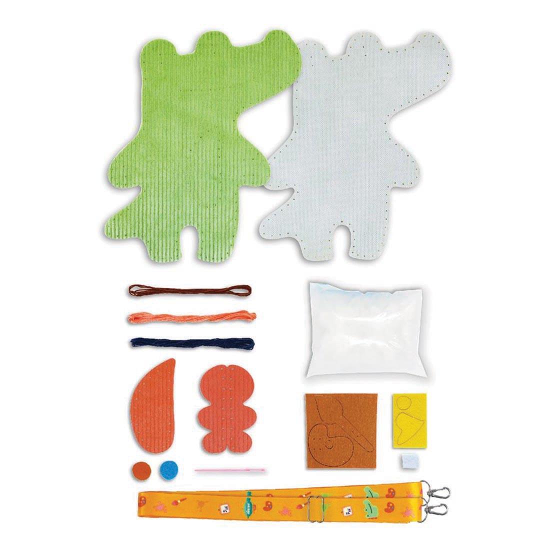components of Arty Crocodile My Animal Friend Sewing Kit By Avenir