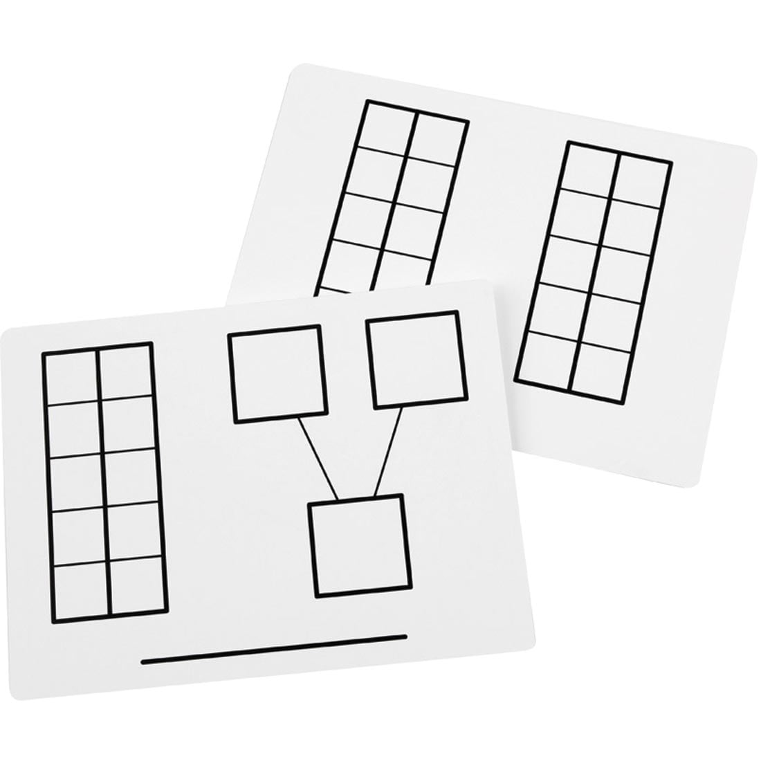 Front and Back Sides of a Write-On/Wipe-Off Ten-Frame Mat by Didax