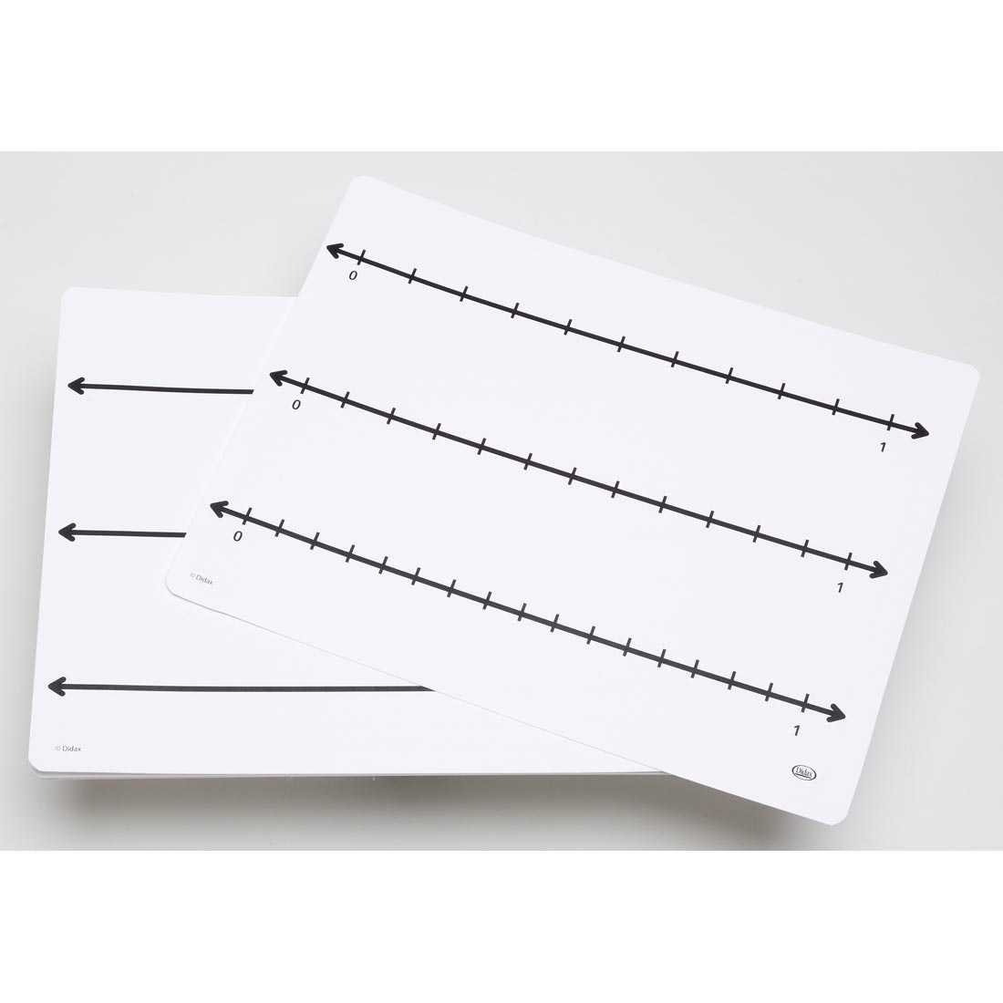 Front and Back Sides of a Write-On/Wipe-Off Fraction Number Line Mat by Didax
