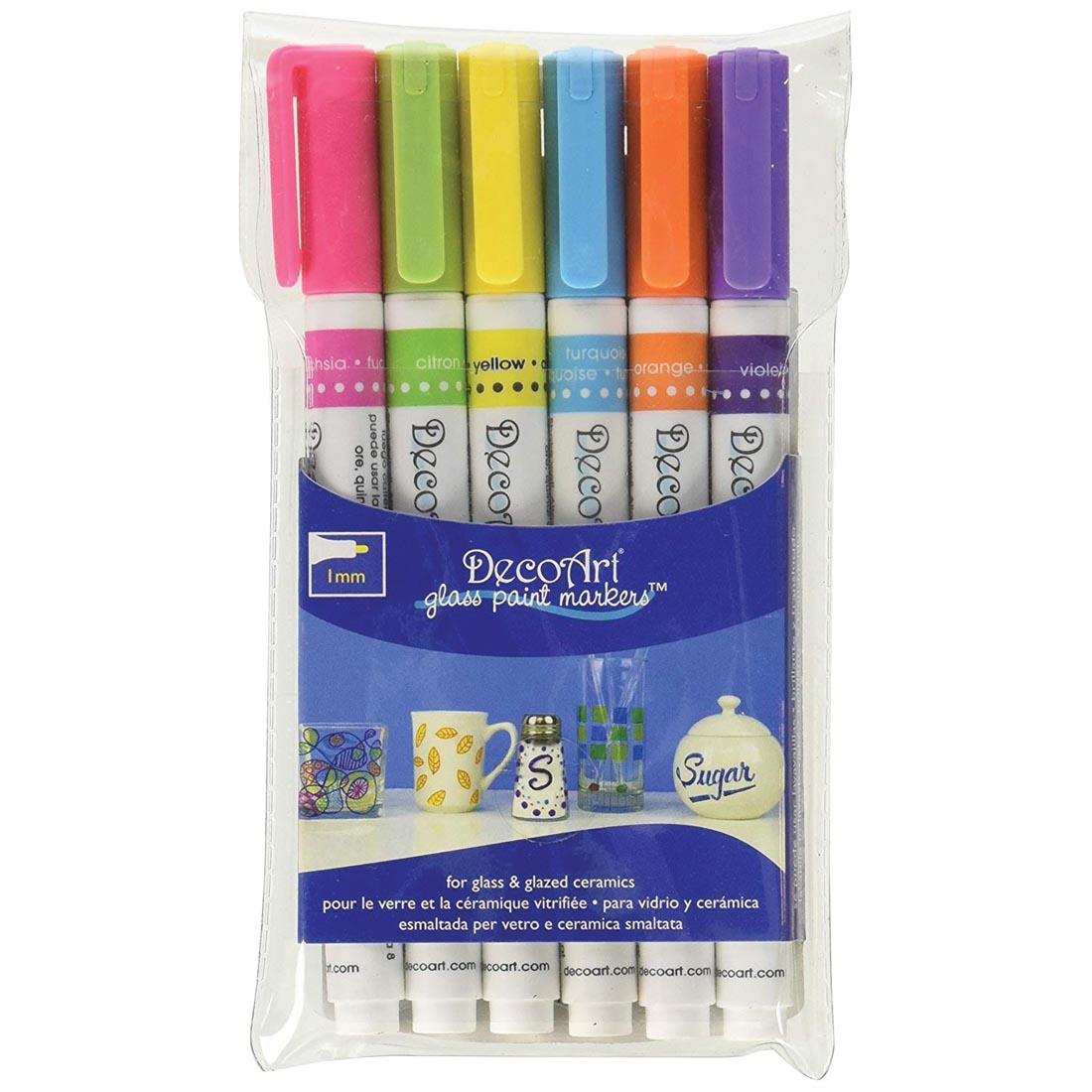 DecoArt Glass Paint Markers 6-Color Set