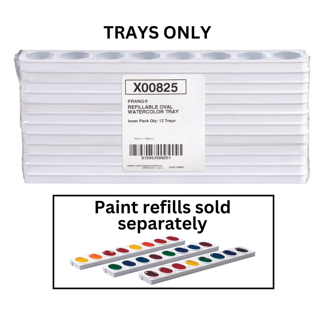 Prang Empty Oval Watercolor Refill Tray Set
