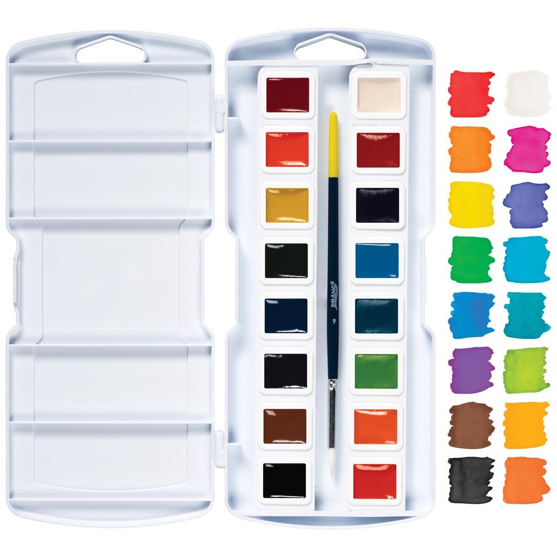 Prang Semi-Moist Watercolors 16-Color Half Pan Set