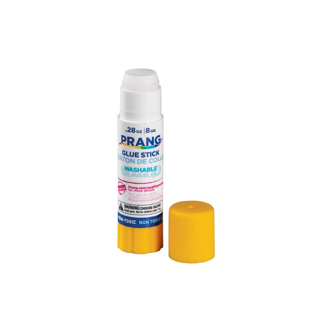 Prang Washable Clear 0.28 oz. Glue Stick with lid off