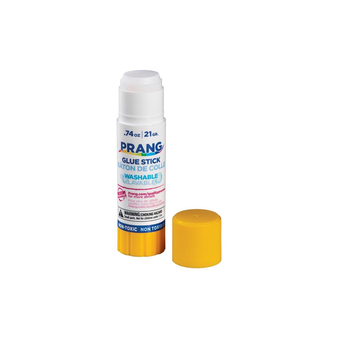 Prang Washable 0.74 oz. Clear Glue Stick with lid off
