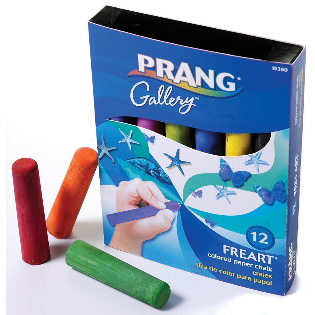 Prang Freart Colored Paper Chalk with 3 Sticks Outside the Box